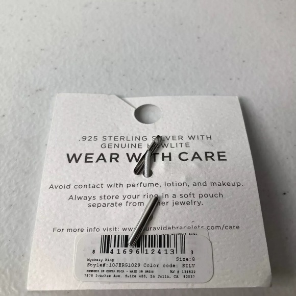 *Pura Vida Sterling Silver Half Moon Howlite Ring-Size 8 - Picture 4 of 4